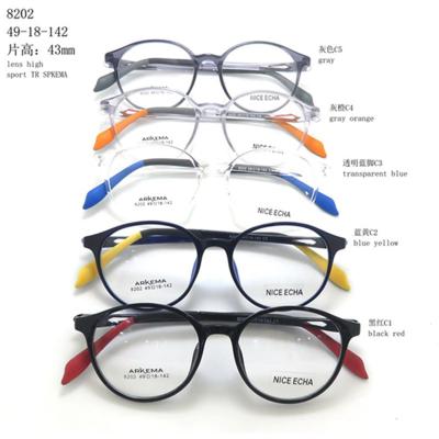 China Fashion universal material movement ARKEMA flexible and comfortable round optical glasses frame unisex multicolor buy 8202 for sale