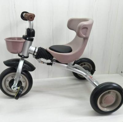 China Ride on baby toy bike pushbar soft seat 4 in 1 tricycle baby stroller/foldbale baby tricycle pram for sale