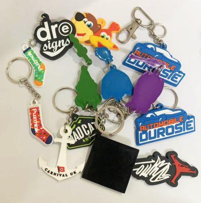 China 100% custom high quality eco-friendly PVC key chains your own design eco-friendly PVC soft silicone key chain for sale