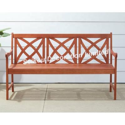 China Waterproof Outdoor Wooden Park Chair 3 Seater Garden Bench Patio Furniture Garden Bench for sale