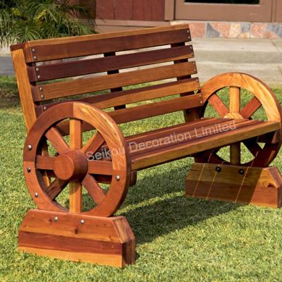 China Modern Wood Patio Bench Chair Garden Furniture Wooden Wheels Wheels Bench for sale