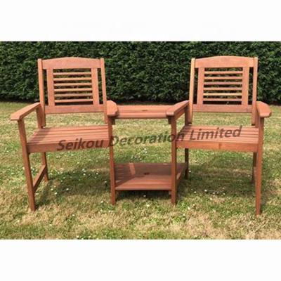 China Modern Outdoor Wood Furniture Wooden Garden Love Bench Chair Wood Double Wood Adirondack Chairs for sale