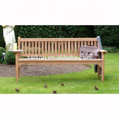 China Westminster Flat Arm Outdoor Patio Garden Bench 180cm Solid Wood for sale