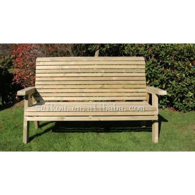 China Brown Wood Color 3 Seater Wooden Garden Bench Garden Bench for sale