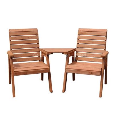 China Outdoor Wooden Double Rocking Chair Leisure Chair With Small Paddles for sale