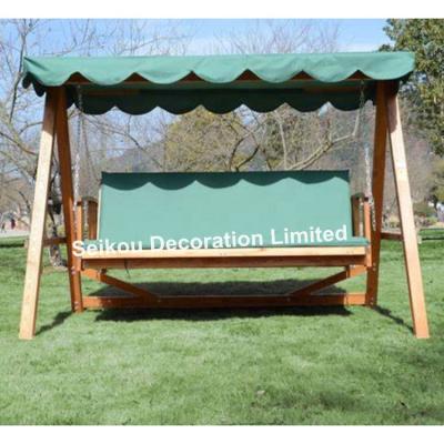 China Eco-Friendly Patio Hanging Wooden Swing Chair Garden Swing Chair Outdoor Hammock Bench Sofa 3 Seater for sale