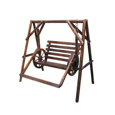 China Eco - Friendly Good Design Outdoor Hanging Wooden Double Swing Chair for sale