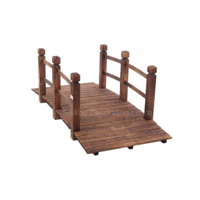 China ECO-FRIENDLY garden bridge, classic wood arch with safety rails stained finished gangway for sale