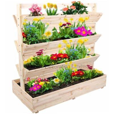 China Modern Natural Wooden Square Wooden Planter Flower Pot Hanging Planter Pot for sale