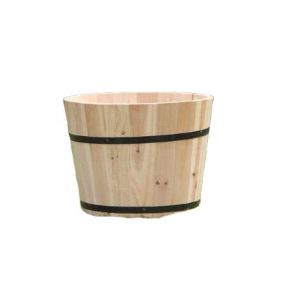 China Garden Eco-Friendly Natural Wooden Planter Color Wooden Flower Pot, Set of 2 for sale