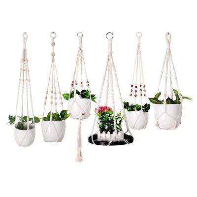 China Wall Hanging Art Decor Vintage Simple Style Boho Bohemian Garden Rack Pot Baskets Hanger for sale