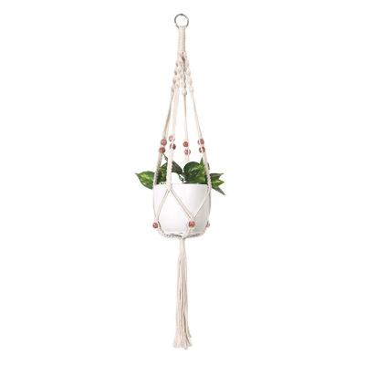 China Indoor Plant Bohemian Plant Hangers Macrame Flower Pot Decorations Wall Nordic Style Handwoven for sale