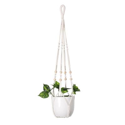 China Nordic handmade macrame jar hanger made on natural cotton for home and garden decoration for sale