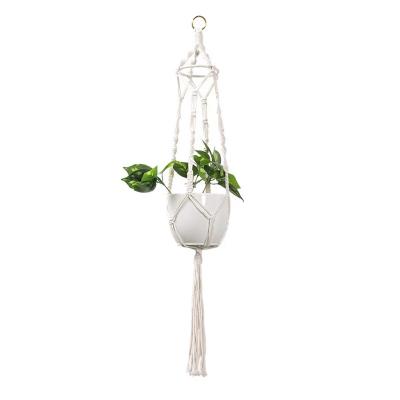 China Nordic Colorful Plant Hanger Macrame Home Decoration Planter Basket Macrame Cotton Cotton Rope Indoor Indoor Hanging Rope for sale