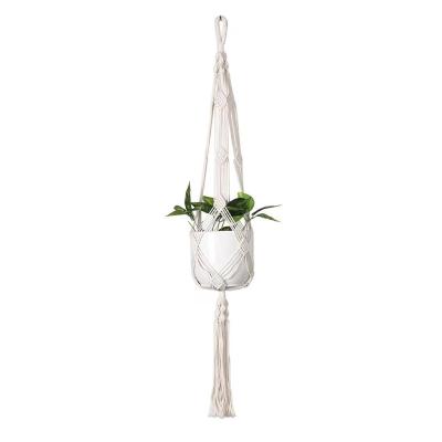 China Nordic Plant Colorful Handmade Macrame Hangers Cotton Rope Indoor Hanger for Garden Decoration for sale