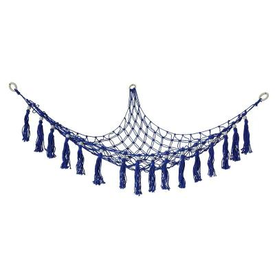 China Large Size Bohemian Macrame Hammock For Wall Hanging Storage Pocket Net Plush Woven Toy for sale