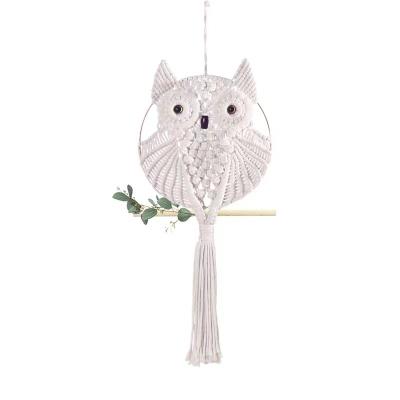 China 2023 New Nordic Customized Hot Selling Handmade Owl Macrame Wall Hanging Home Decorations for sale