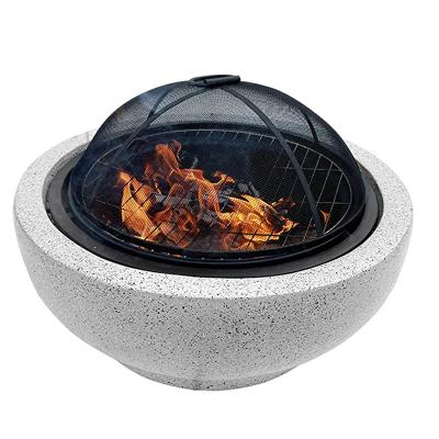 China Outdoor Stocked Magnesium Oxide Fire Pit Bowl BBQ Grill with Table Patio Heater MgO Brazier Fire Pit Portable Camping Smokeless Stone for sale