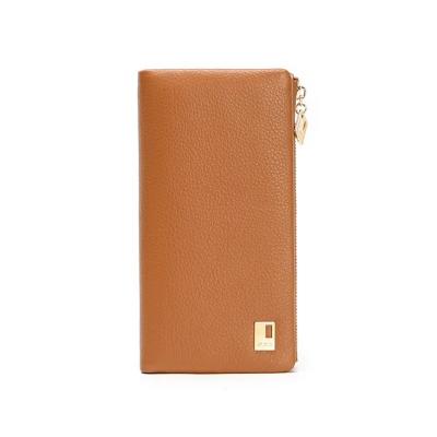 China Factory Women's Fashion Women's Leather Wallet Clutch Long Zipper Wallet Waterproof Single Serve Phone Tops for sale