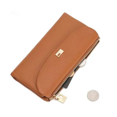 China Card Slot Ladies Wallet Waterproof Portable Multi Top Layer Leather High Quality Long Wallet for sale