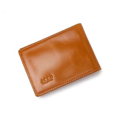 China Top Layer Waterproof Oil Waxed Leather Thin Credit Card Holder Men Women Slim Card Holder Wallet for sale