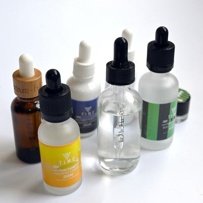 China High Quality 30ml Custom Glass Dropper Bottle With Amber Green Dropper Cap For Essential Oil for sale