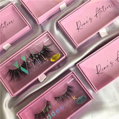 China Natural eyelashes packaging single eyelash box with your mink lahes 3d 5d 25mm 15mm full lases 30mm for sale