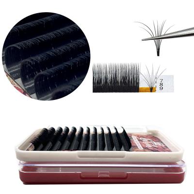 China Quick Fanning Easy Extension L Double Density Cashmere Flat Curl Lash Extensions Flat Curl Lash Extensions Ellipse Eyelash Premade Fan Mink Eyelash Extension 18mm for sale