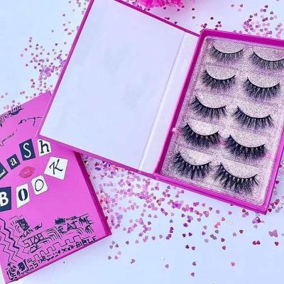 China 25mm Mink Eyelash Vendor Big Wick Tray Thick Thick Burning Dramatic Book 25mm Eyelash Packaging Box for sale