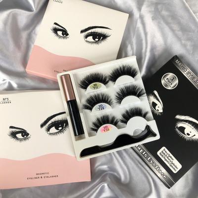 China Wholesale Custom Real False Natural Mink Magnetic Private Label Eyelashes, 3D Private Label Magnetic Lashes Custom Magnetic Lashes for sale