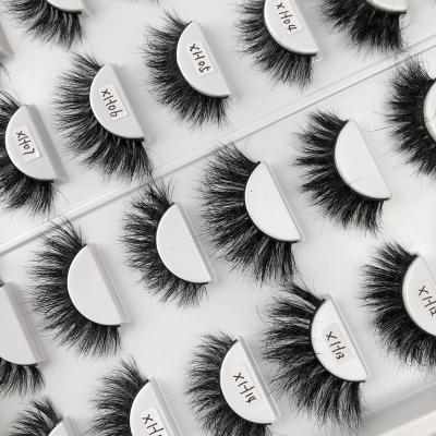 China Wholesale Individual Natural Mink Eyelash Supplier 25mm Mink Volume Eyelashes Extension Supplier Customized Box Strip Eye Lashes Full for sale