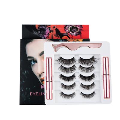 China Private Label Natural Wholesale Magnetic Eyelash Set False Eyelashes Magnetic Eye Lashes for sale