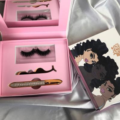 China Wholesale Natural Circle Magnet Lashes 10 Pairs Natural Look 3d Magnetic Mink Eyelashes With Glue Eyeliner Kit for sale