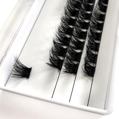 China Precut Segments Lashes Individual Group Eyelash False Mink Knot Free Wholesale Pre Cut DIY Lash Segment Lash Tray Lash Extension Kit for sale