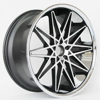 China Upset Wheel A0092 Rines 22 Alloy Concave Gloss Black Machined Wheel With New Stainless Lip Design Rims 5 Hole 5X130 for sale