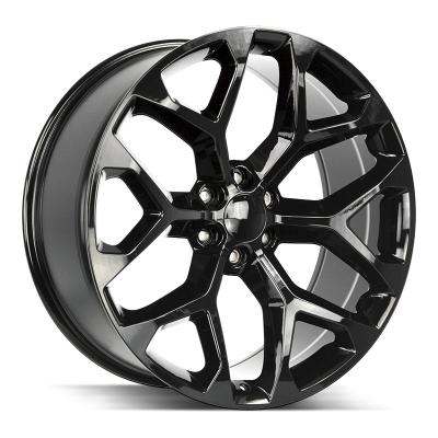 China Popular Design 20 Wheel F7359 Reproduction 22 24 26 Inch Wheel Rims For Chevy Silverado 6x139.7 Snowflake Rims Gloss Black Reproduction Rims for sale