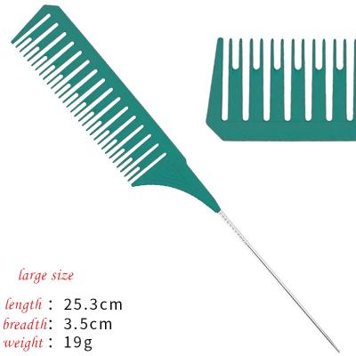 China Multicolor Home Professional Steel Dense Curly Tool Hair Needle Comb Hairdresser Needle Comb Plastic Sharp Tail Comb for sale