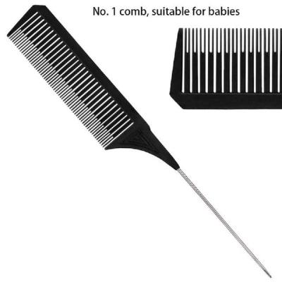 China Steel Comb Hairdressing Tip Tail Comb Highlighting Hair Barber Shop Anti-Static Hair Cutting Barber Shop Comb for sale