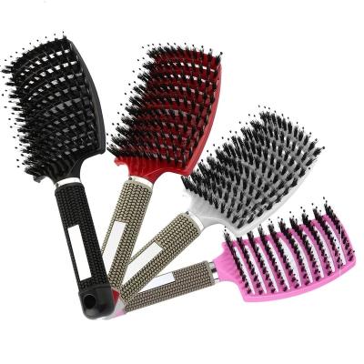 China Wet Curly Detangle Hair Brush Nylon Bristle Hair Scalp Massage Comb Women Hair Comb For Salon Barber Hairdressing Styling Tools for sale