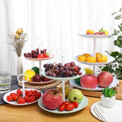 China Home Viable Modern Creative Red Nordic Style Net Red Nordic Style Living Room Dish Fruit Dried Fruit Bowl Snack Dish Multilayer Fruit Ba for sale