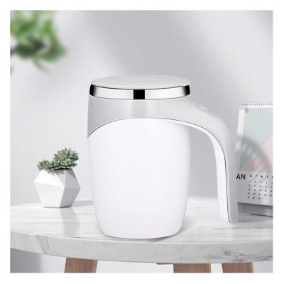 China New Sustainable 380ml Automatic Magnetic Self Stirring Coffee Mug Travel Stainless Steel Blending Coffee Mug With Lid for sale