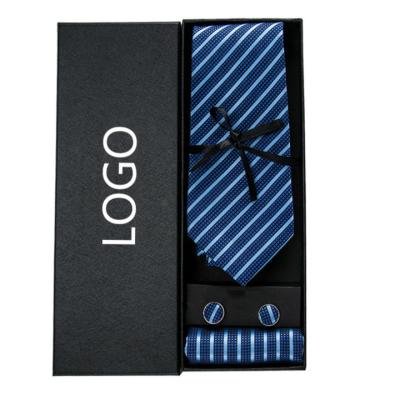 China LELE Custom Logo Necktie Gift Box Silk Woven Silk Ties For Men for sale