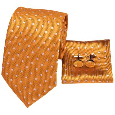 China New Design Green Polka Dot Mens 100% Silk Ties Gravatas Wholesale Custom Tie Set for sale