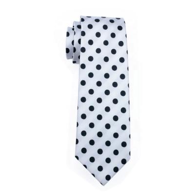 China Wholesale Casual Formal Men's Hi-Tie Fashion Polka Dot Ties Men 100% White Black White Silk Ties for sale