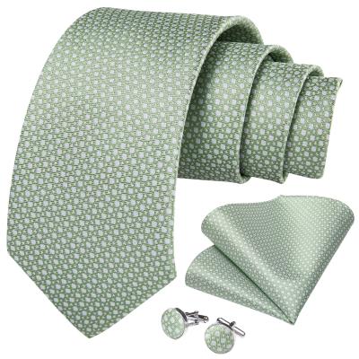 China Fashion Mint Green Silk Tie Necktie Wholesale Formal Casual Dot White Necktie For Men for sale