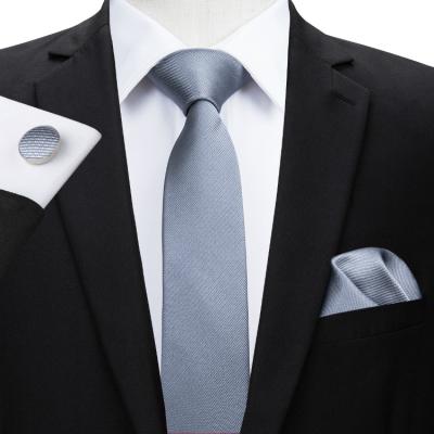 China Classic Silk Ties Gray Men Slim Neck Ties From China Manufacturer Slim Skinny Tie Formal Casual Business for sale