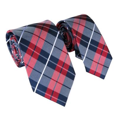 China Polyester Silk Cotton Warm Bright Reds Striped Parent-child Silk Tie Famous Brand Woven Boys Necktie for sale