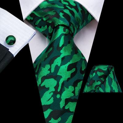 China Fashion China Ties Casual Formal Manufacturer Men Dark and Flower Silk Tie Pocket Light Green Cross Squares Set N-3299 for sale