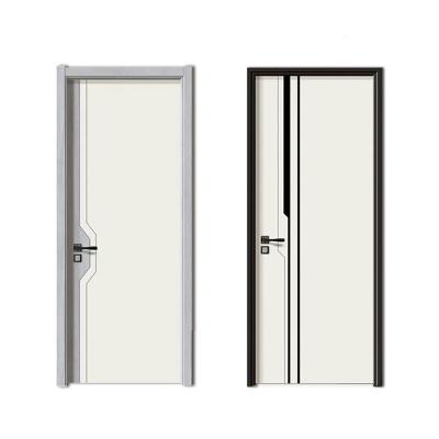 China Factory Sale High Strength And Corrosion Resistance White Modern Door Design Solid Wood Interior Bedroom Compound Door for sale