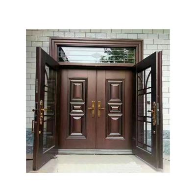 China Professional custom luxury high strength and corrosion resistance China metal door entry double leaf door decoration for sale